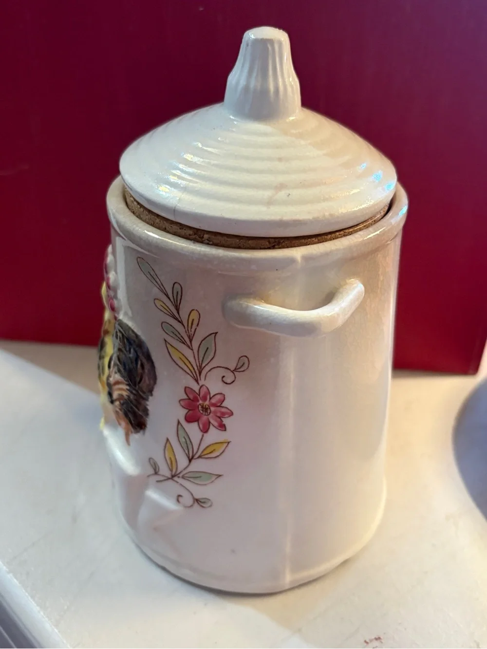 Ceramic Rooster Instant Coffee Canister - Rooster Vintage